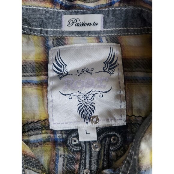 ROAR Passion To Embroidered Bedazzled Button Up Western Women's Size Large - Picture 13 of 16